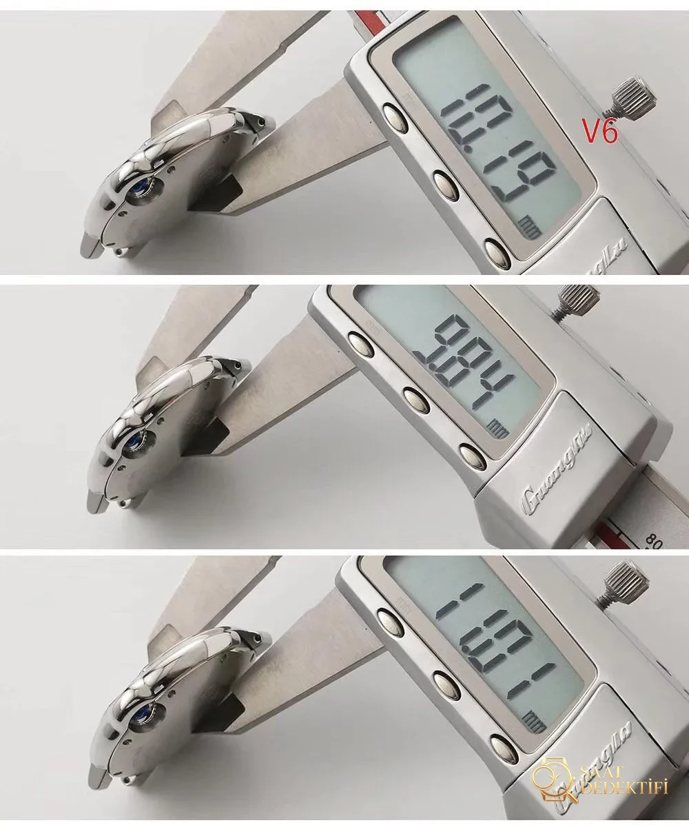 Réel ou réplique : V6 Factory Cartier Ballon Bleu 33 mm — version originale par rapport à la version du marché, laquelle peut être identifiée comme une contrefaçon en un coup d'œil ? - Angle général et position esthétique