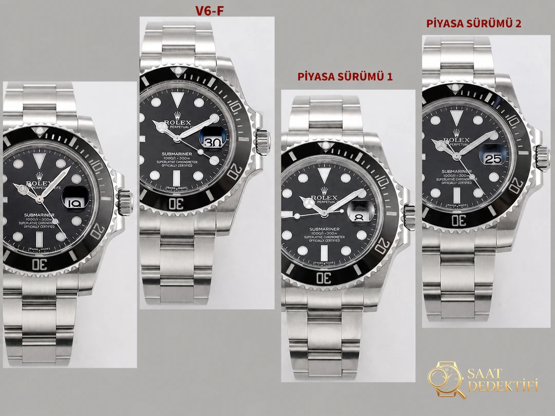 Gerçek-replika karşılaştırması: V6 Factory Rolex siyah Submariner 3135 mekanizması, orijinalle kıyaslandığında piyasa versiyonlarından hangi noktalarda daha iyi? - Kadran Detayı ve Bezel İşçiliği