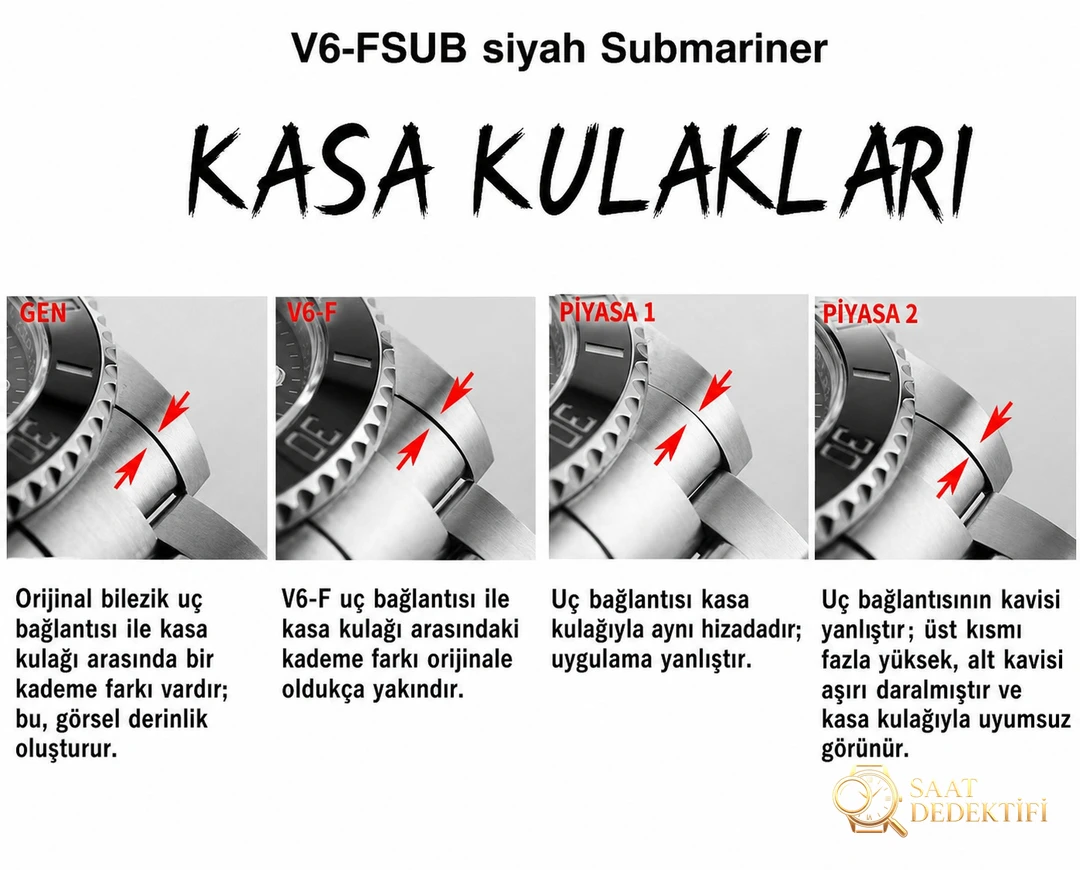 Gerçek-replika karşılaştırması: V6 Factory Rolex siyah Submariner 3135 mekanizması, orijinalle kıyaslandığında piyasa versiyonlarından hangi noktalarda daha iyi? - Kordon Dokusu ve Dikiş Detayları