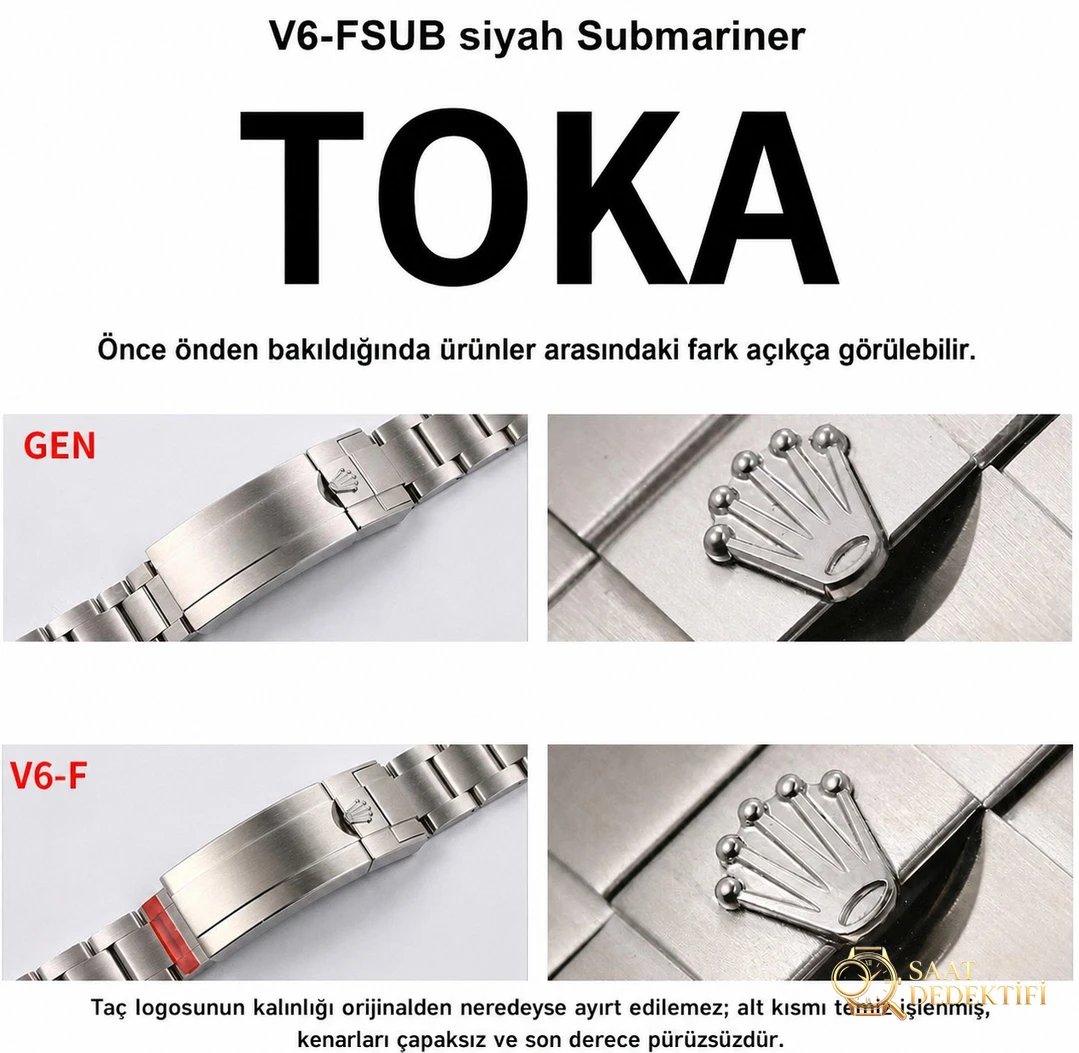 Gerçek-replika karşılaştırması: V6 Factory Rolex siyah Submariner 3135 mekanizması, orijinalle kıyaslandığında piyasa versiyonlarından hangi noktalarda daha iyi? - Arka Kapak Gravür ve Seri Numarası