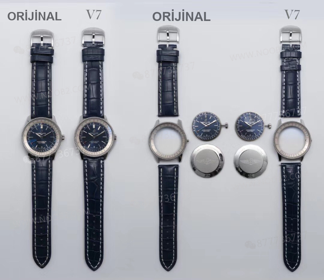 Gerçek-replika karşılaştırması: V7 Breitling Navitimer 1 orijinal SW200 mekanizmalı saat incelemesi — 3. fotoğraf