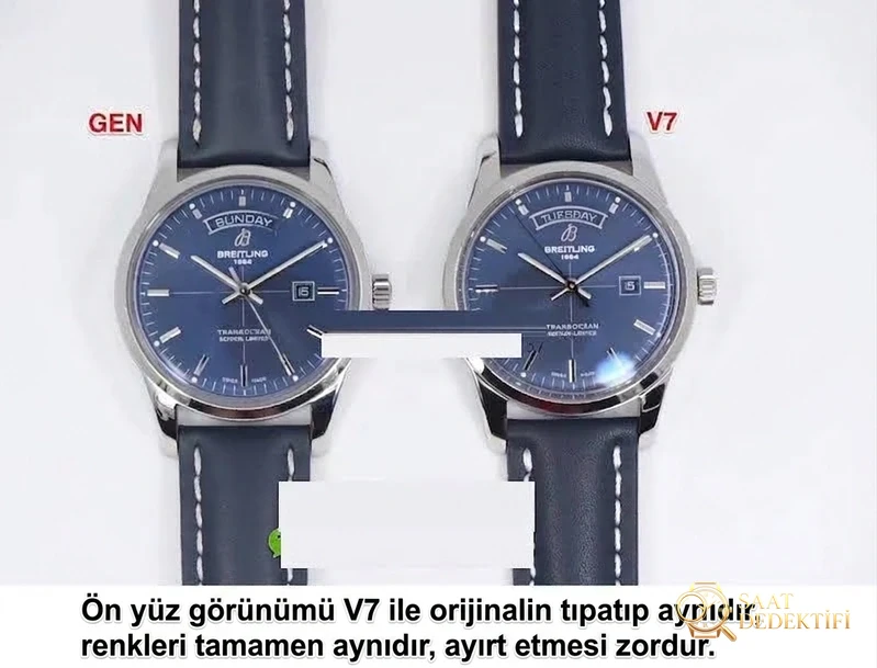 Gerçek-replika karşılaştırması: V7 Factory Breitling Transocean serisi haftalık takvimli klasik saat nasıl? - Kasa Profili ve Kurma Kolu İncelemesi