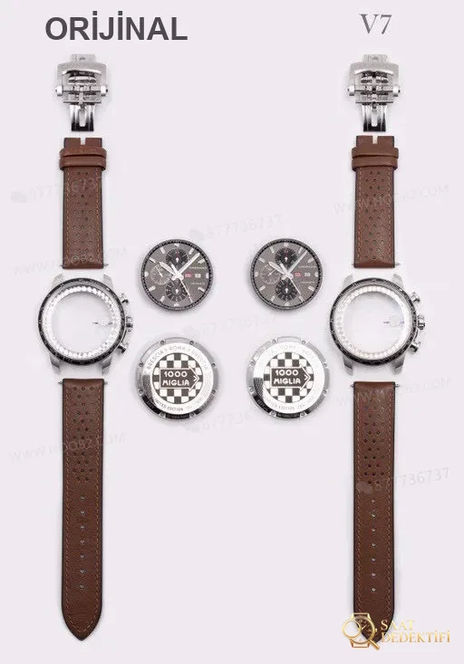 Gerçek-replika karşılaştırması: V7 Factory Chopard Classic Racing serisi 168571-3004 kronograf saatin işçiliği iyi mi? - Kasa Profili ve Kurma Kolu İncelemesi