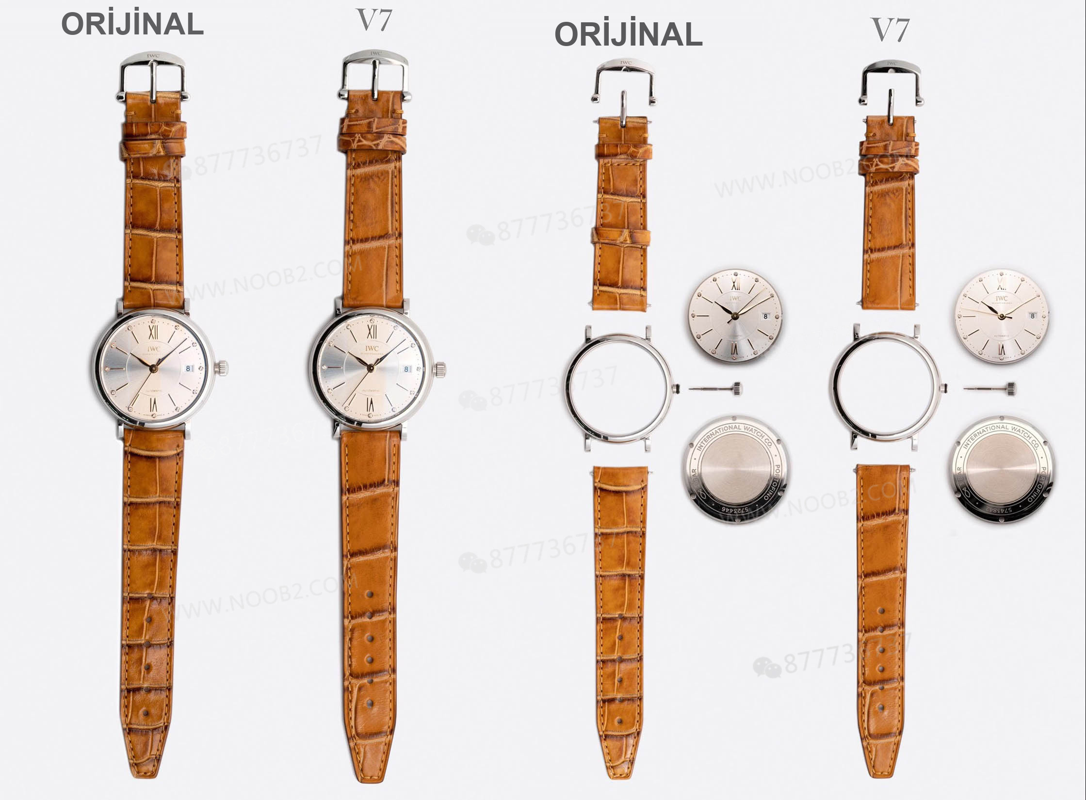 Gerçek-replika karşılaştırması: V7 Factory IWC kadın Portofino 37 mm saat incelemesi — 1. fotoğraf