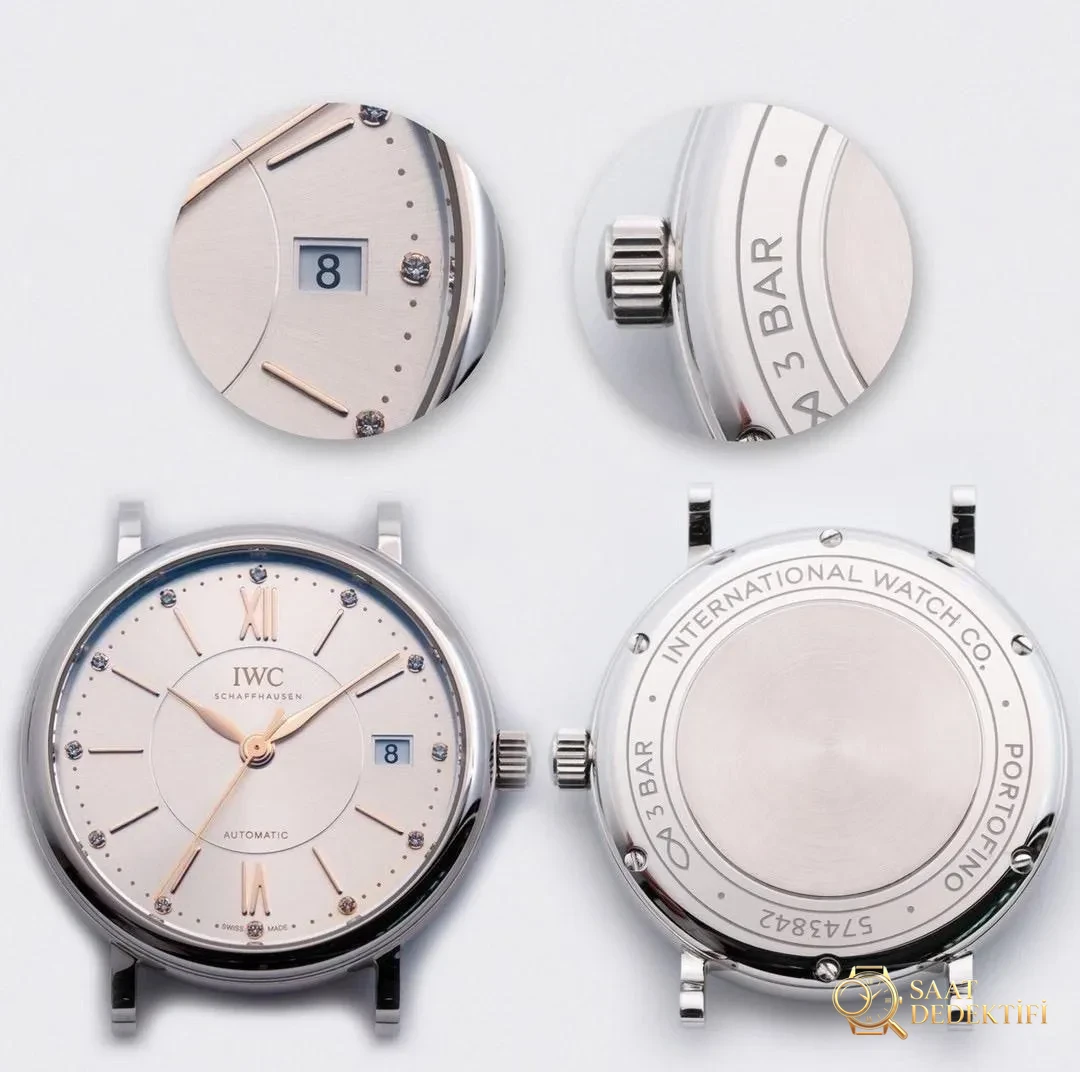 Gerçek-replika karşılaştırması: V7 Factory IWC kadın Portofino 37 mm saat incelemesi - Kasa Profili ve Kurma Kolu İncelemesi