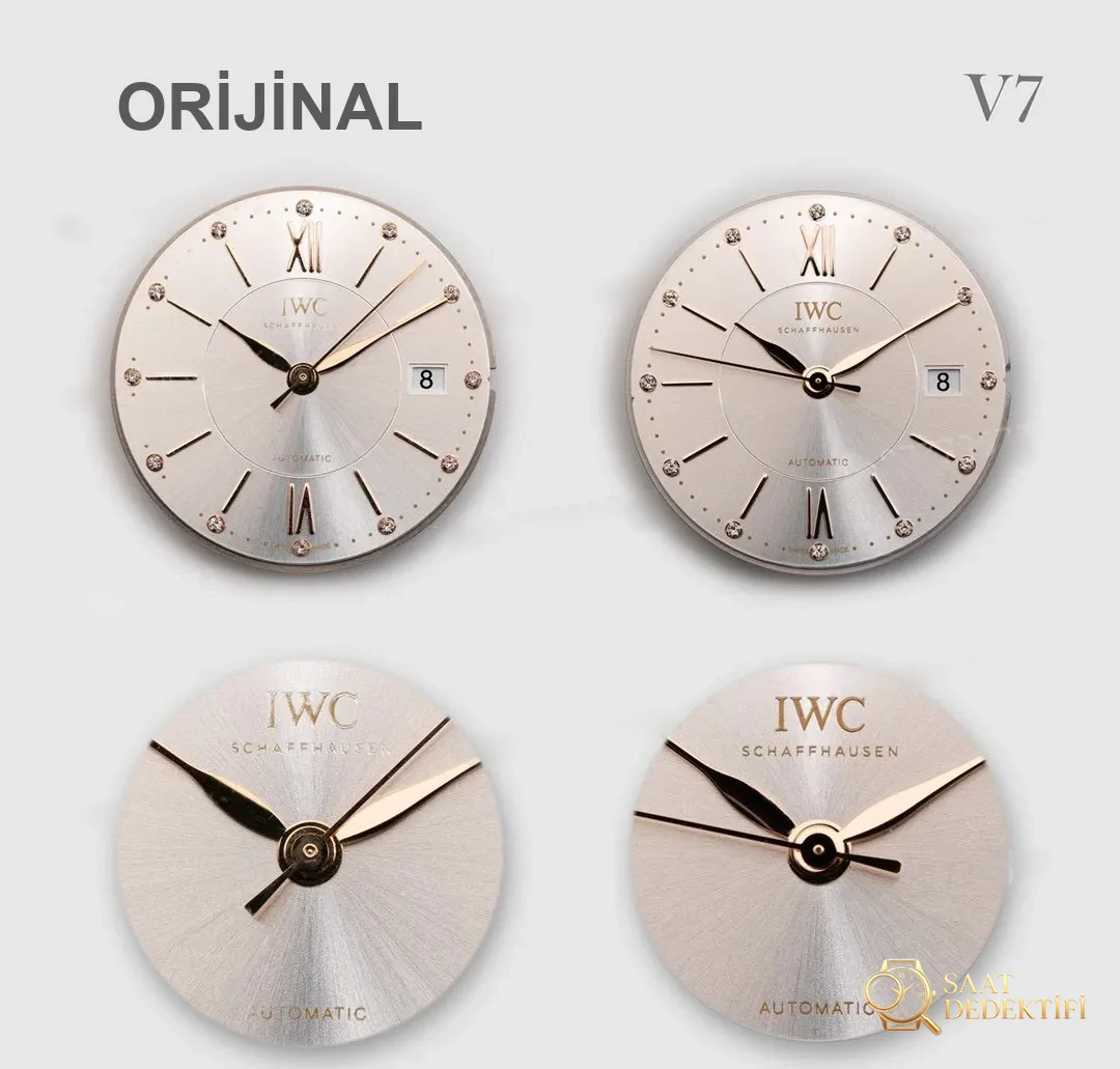 Gerçek-replika karşılaştırması: V7 Factory IWC kadın Portofino 37 mm saat incelemesi - Arka Kapak ve Mekanizma Detayı