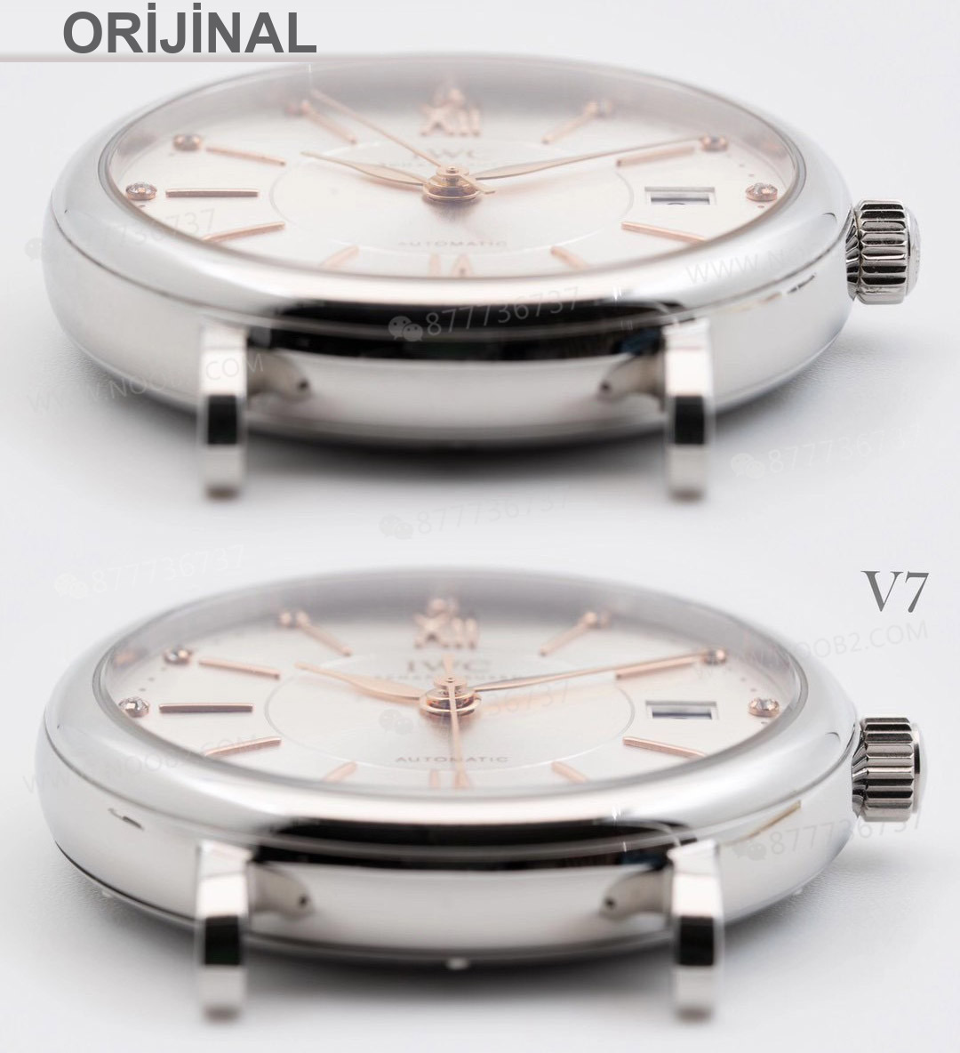 Gerçek-replika karşılaştırması: V7 Factory IWC kadın Portofino 37 mm saat incelemesi — 15. fotoğraf