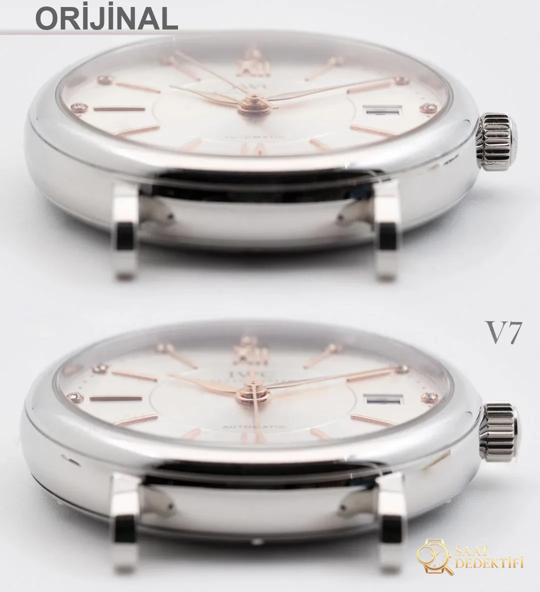 Gerçek-replika karşılaştırması: V7 Factory IWC kadın Portofino 37 mm saat incelemesi - Bilezik Bakla Ayrımı ve Pim Yapısı