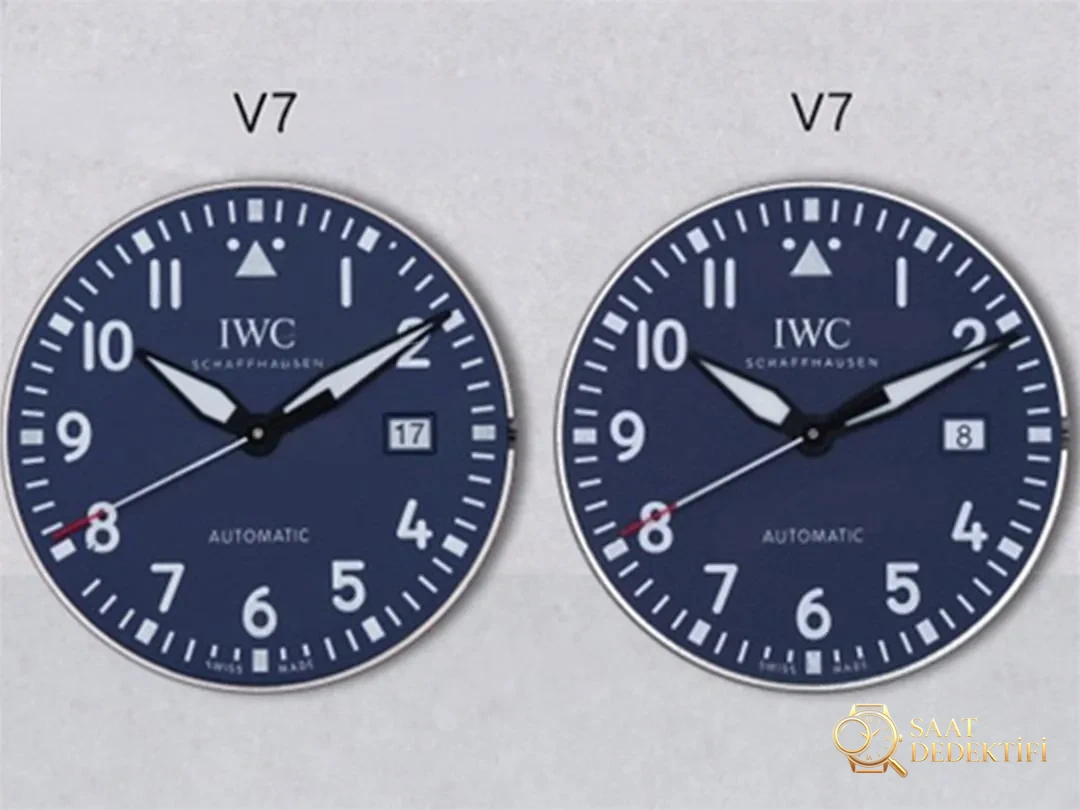 Gerçek-replika karşılaştırması: V7 Factory IWC Mark XVIII sisli mavi seramik IW328101 Laureus - Bilezik, Toka ve Klips Mekanizması