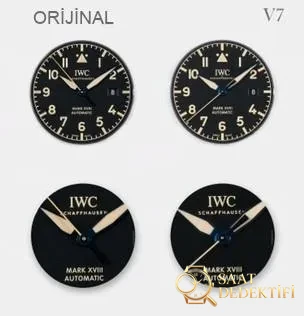 Gerçek-replika karşılaştırması: V7 Factory IWC titanyum kasa Mark XVIII IW327006 inceleme - Fosfor ve Super-LumiNova Gece Görünümü