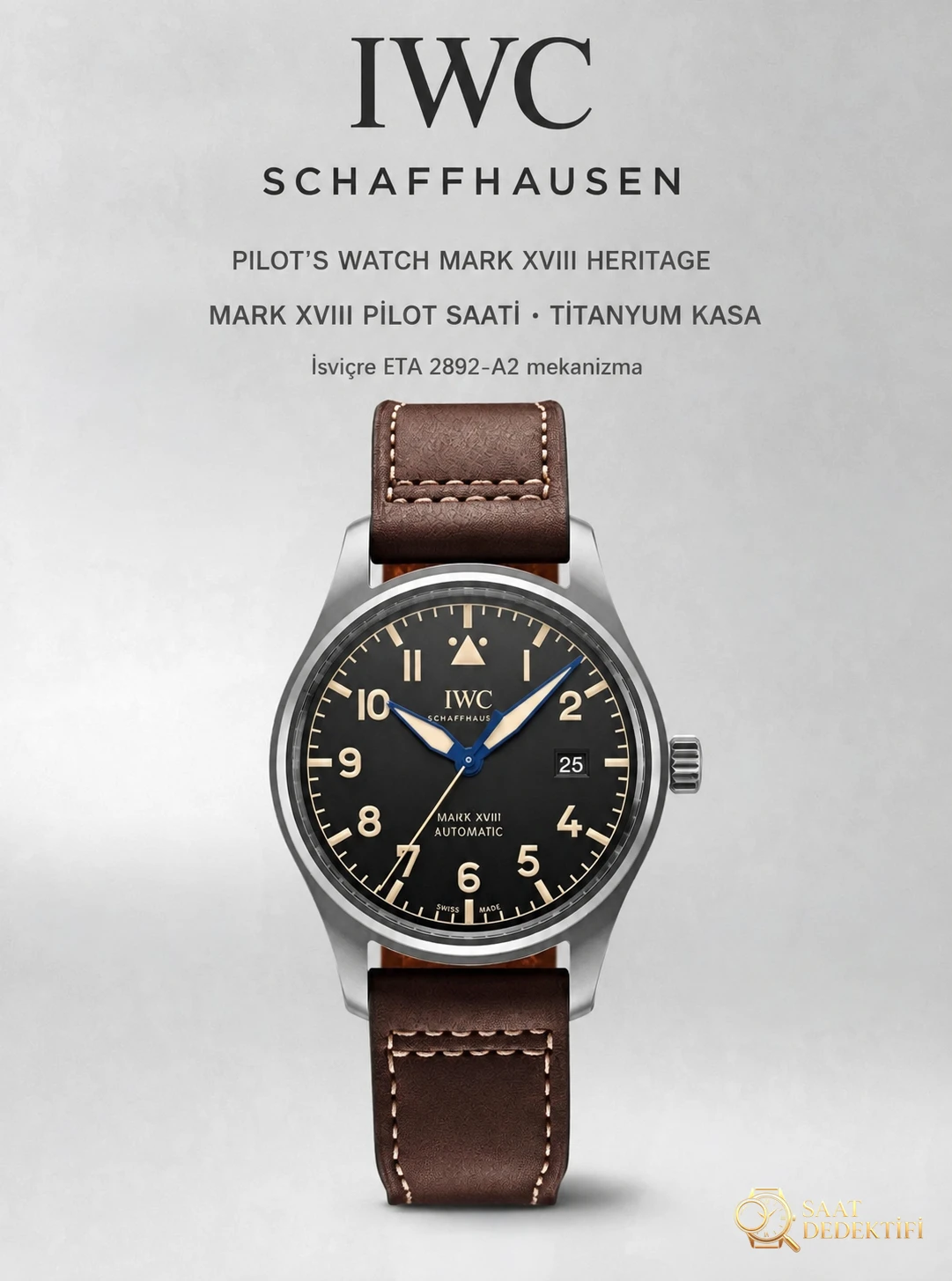 Gerçek-replika karşılaştırması: V7 Factory IWC titanyum kasa Mark XVIII IW327006 inceleme - Kordon Bakla Esnekliği ve Pim Yuvaları