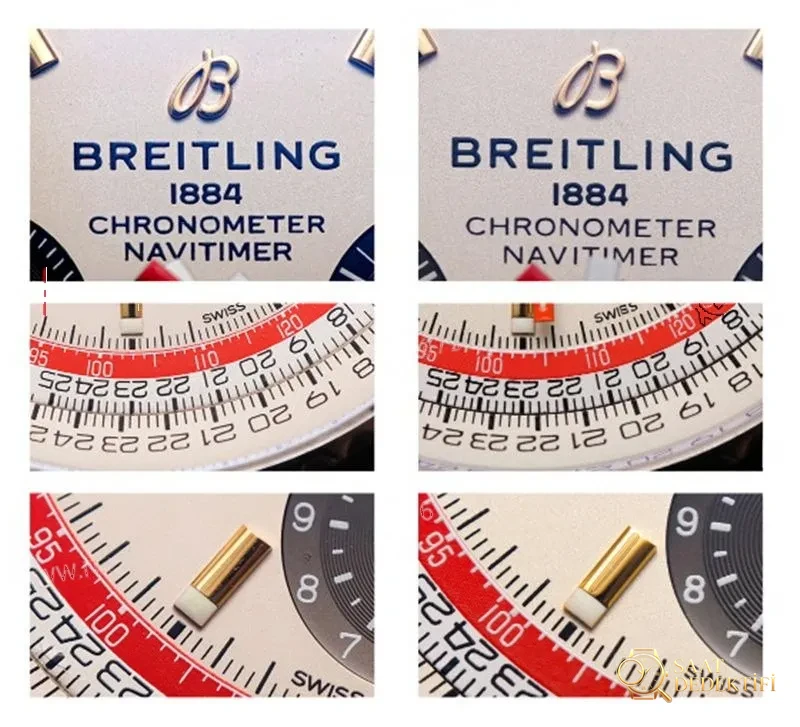Gerçek-replika karşılaştırması: V9 Breitling Navitimer 1 serisi saat incelemesi - Kadran Detayı ve Bezel İşçiliği