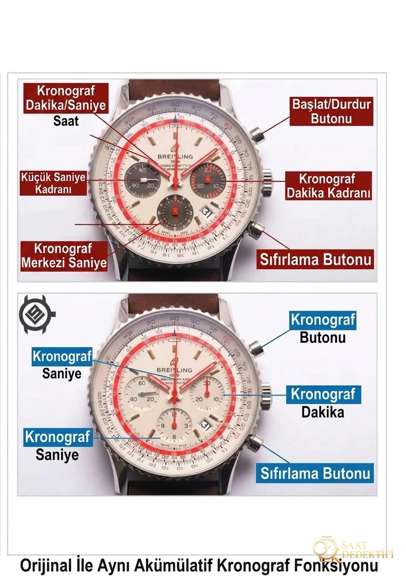 Gerçek-replika karşılaştırması: V9 Breitling Navitimer 1 serisi saat incelemesi - Arka Kapak ve Mekanizma Detayı