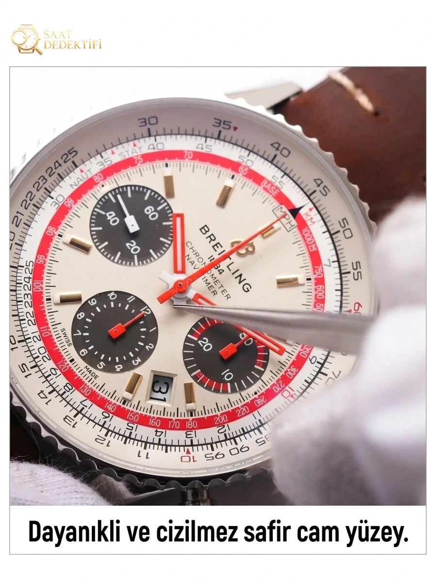 Gerçek-replika karşılaştırması: V9 Breitling Navitimer 1 serisi saat incelemesi - Makro Kadran ve İndeks İşçiliği