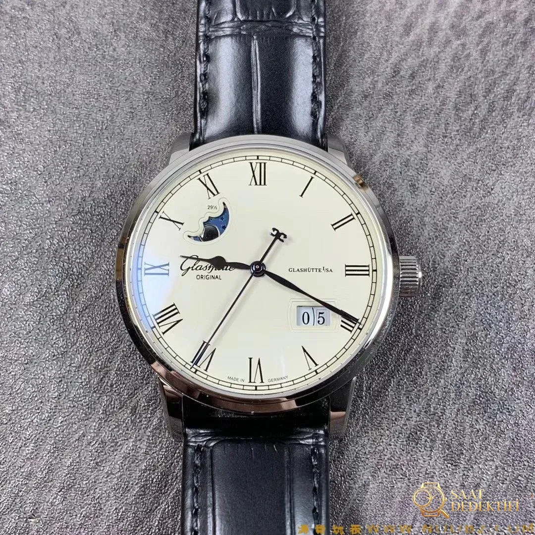 Gerçek-replika karşılaştırması: V9 Factory Glashütte Original Senator 1-36-04 çift atlamalı büyük tarih ay evreli saatini nasıl yapmış? - Kadran Detayı ve Bezel İşçiliği