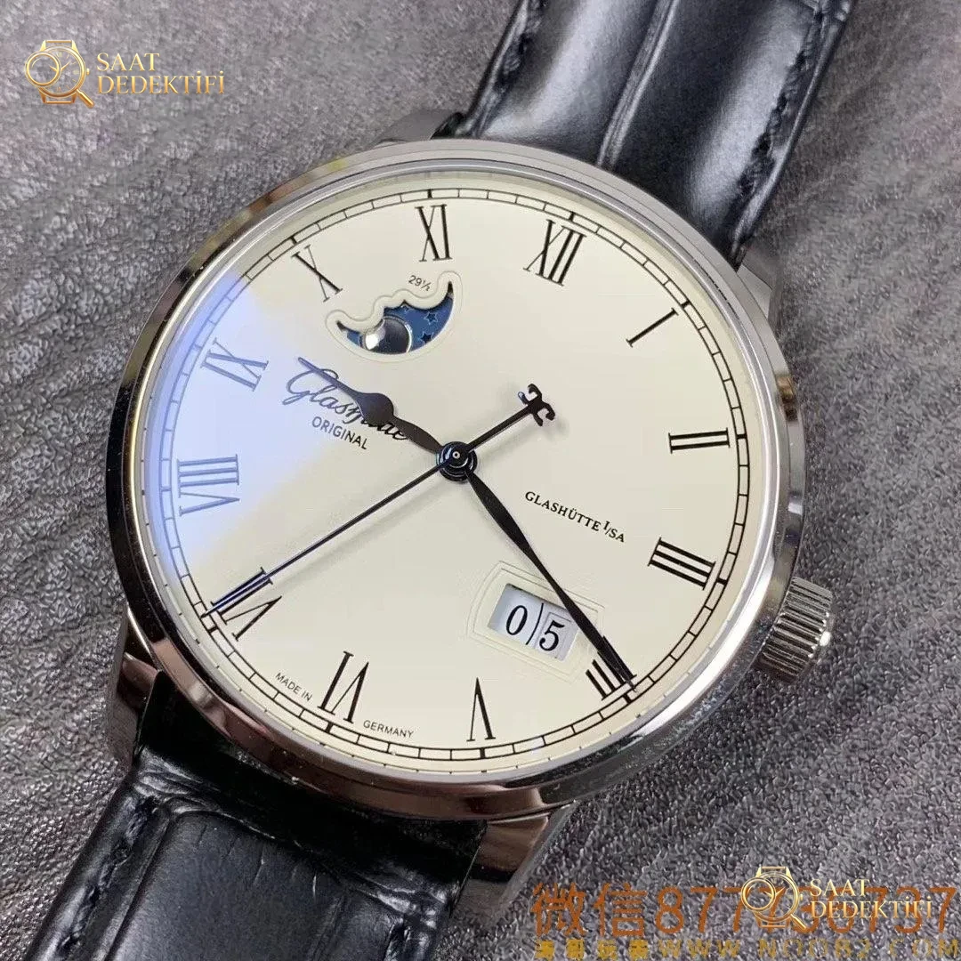 Gerçek-replika karşılaştırması: V9 Factory Glashütte Original Senator 1-36-04 çift atlamalı büyük tarih ay evreli saatini nasıl yapmış? - Arka Kapak ve Mekanizma Detayı