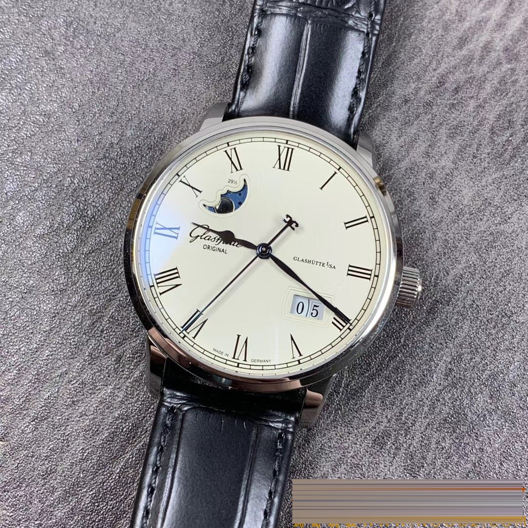 Gerçek-replika karşılaştırması: V9 Factory Glashütte Original Senator 1-36-04 çift atlamalı büyük tarih ay evreli saatini nasıl yapmış? — 8. fotoğraf