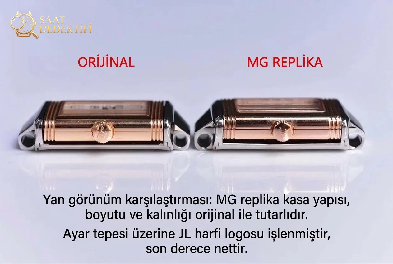 Gerçek-replika karşılaştırması ve orijinal inceleme: MG Factory Jaeger-LeCoultre Reverso serisi 3263520, İsviçre mekanizmalı bayan replika saat - Arka Kapak ve Mekanizma Detayı
