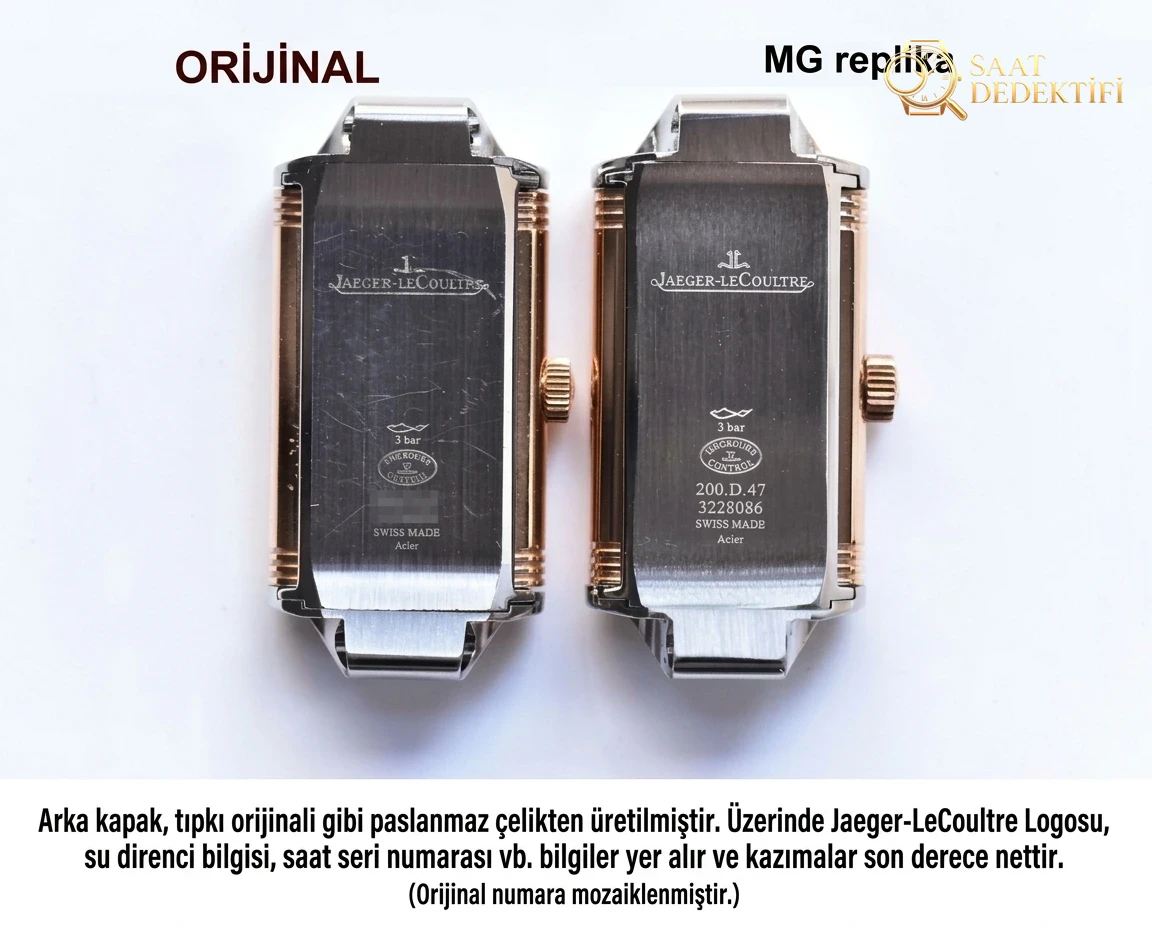 Gerçek-replika karşılaştırması ve orijinal inceleme: MG Factory Jaeger-LeCoultre Reverso serisi 3263520, İsviçre mekanizmalı bayan replika saat - Makro Kadran ve İndeks İşçiliği
