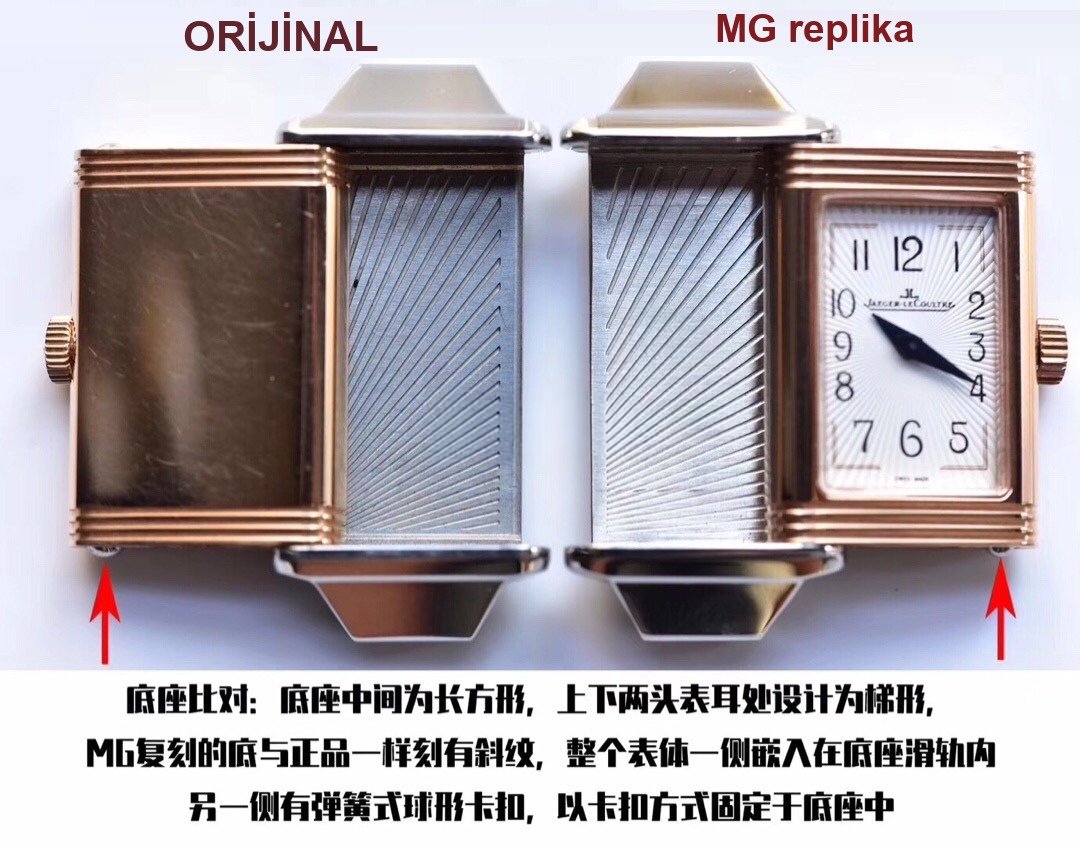 Gerçek-replika karşılaştırması ve orijinal inceleme: MG Factory Jaeger-LeCoultre Reverso serisi 3263520, İsviçre mekanizmalı bayan replika saat — 7. fotoğraf