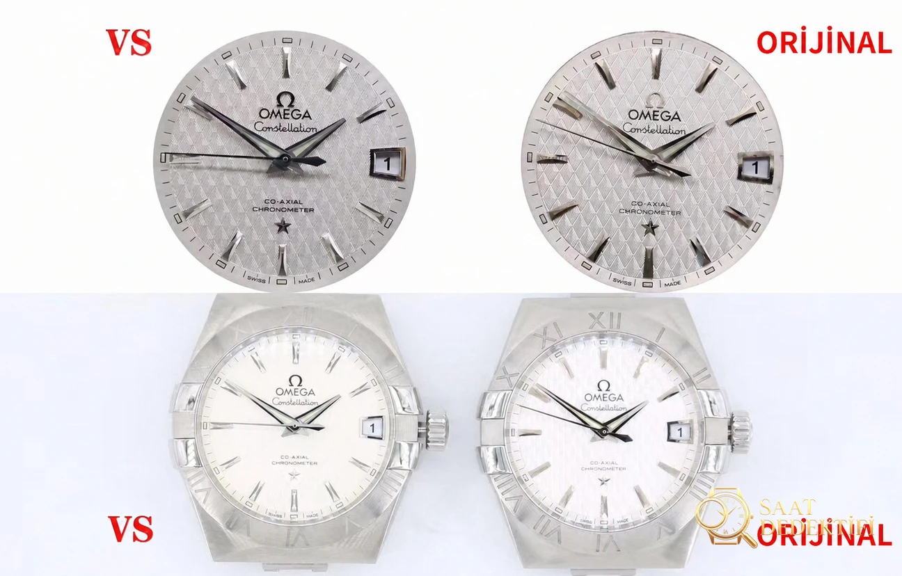Gerçek-Replika Karşılaştırması: VS Factory Omega Constellation 2020 Yeni Renkli Kadran İncelemesi - Arka Kapak ve Mekanizma Detayı