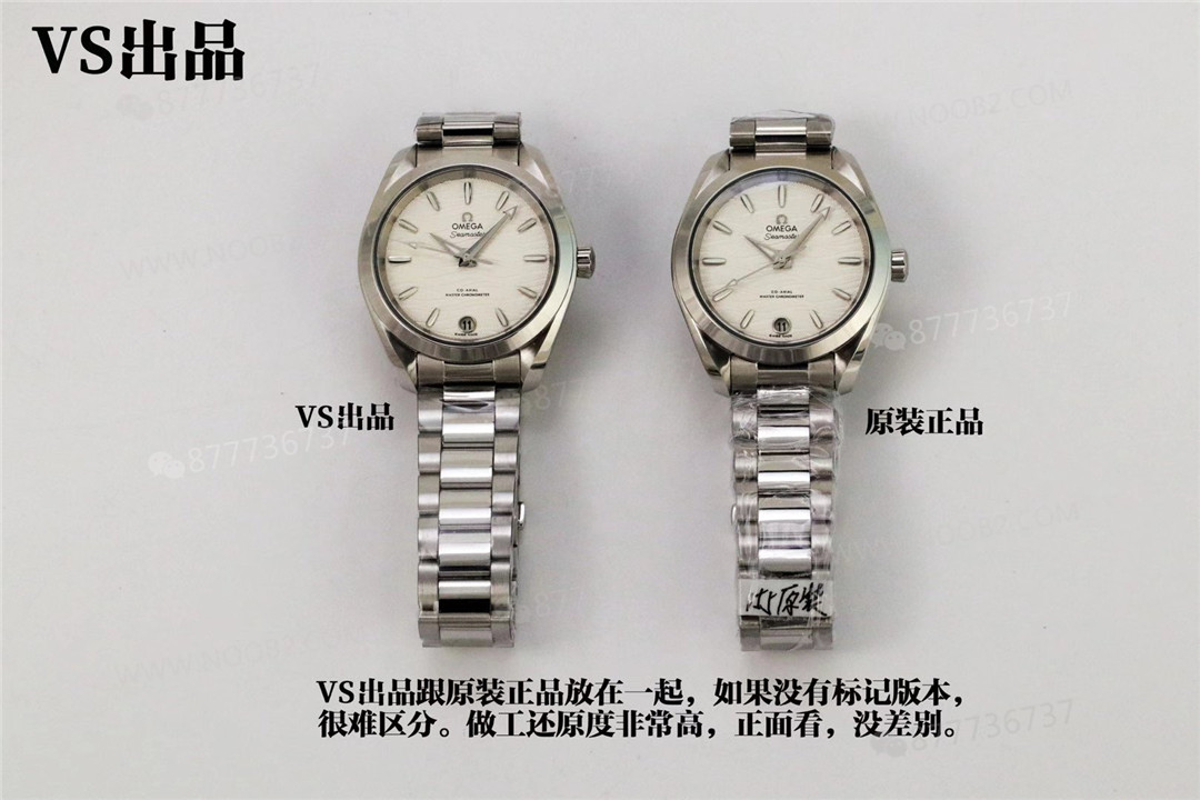 Gerçek-replika karşılaştırması: VS Factory Omega Seamaster 150 metre serisi kadın kol saati — 2. fotoğraf