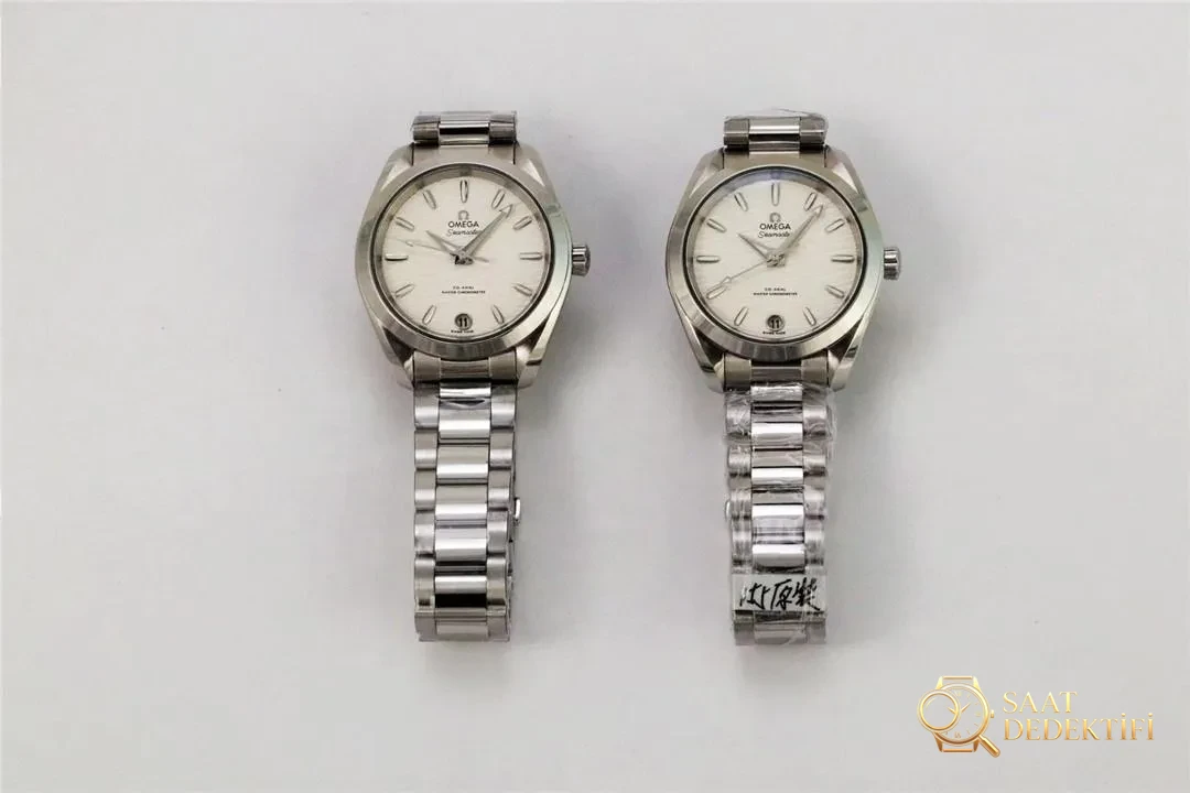 Gerçek-replika karşılaştırması: VS Factory Omega Seamaster 150 metre serisi kadın kol saati - Kadran Detayı ve Bezel İşçiliği
