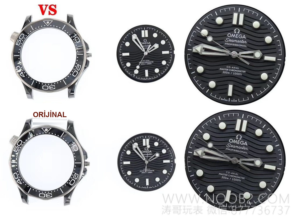 Gerçek-replika karşılaştırması: VS Factory Omega seramik-titanyum Seamaster 300m + naiad lock, orijinal ve piyasa versiyonuyla karşılaştırmalı dalış saati incelemesi — 6. fotoğraf