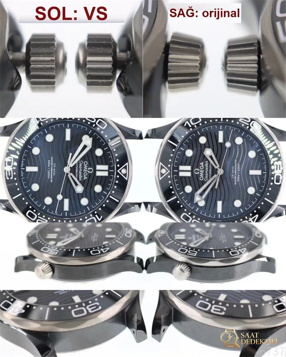 Gerçek-replika karşılaştırması: VS Factory Omega seramik-titanyum Seamaster 300m + naiad lock, orijinal ve piyasa versiyonuyla karşılaştırmalı dalış saati incelemesi - Bilezik Bakla Ayrımı ve Pim Yapısı