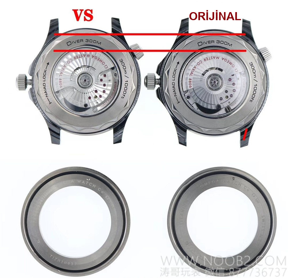 Gerçek-replika karşılaştırması: VS Factory Omega seramik-titanyum Seamaster 300m + naiad lock, orijinal ve piyasa versiyonuyla karşılaştırmalı dalış saati incelemesi — 17. fotoğraf