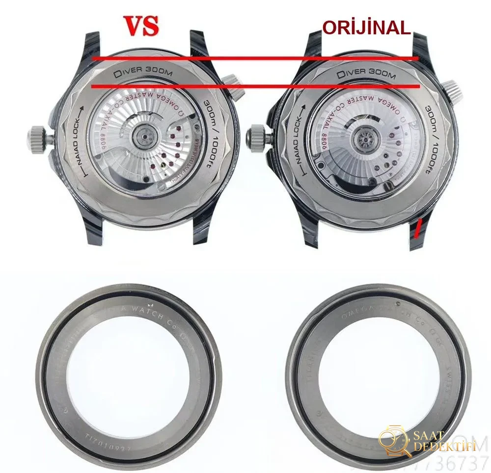 Gerçek-replika karşılaştırması: VS Factory Omega seramik-titanyum Seamaster 300m + naiad lock, orijinal ve piyasa versiyonuyla karşılaştırmalı dalış saati incelemesi - Kadran İbreleri ve Saniye Akışı