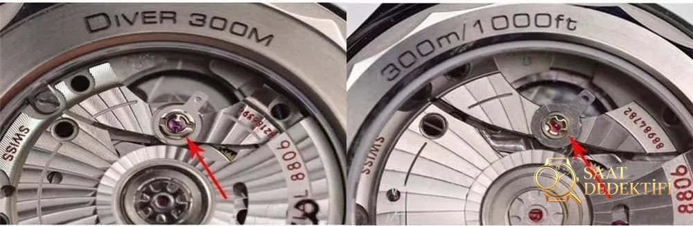 Gerçek-replika karşılaştırması: VS Factory Omega seramik-titanyum Seamaster 300m + naiad lock, orijinal ve piyasa versiyonuyla karşılaştırmalı dalış saati incelemesi - Arka Kapak Gravür ve Seri Numarası