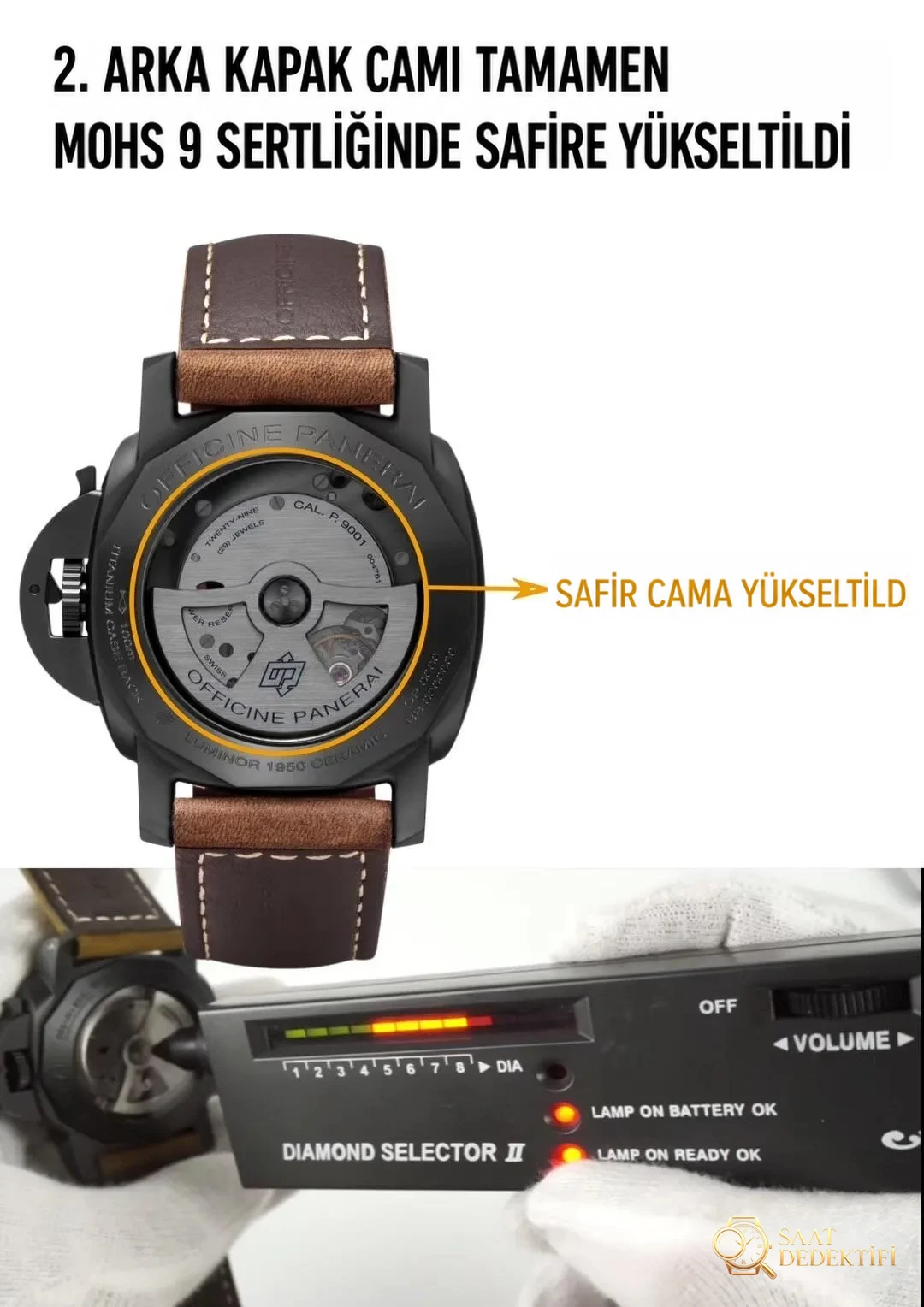 Gerçek-replika karşılaştırması: VS Factory Panerai PAM441 V2 versiyonunda kullanılan kendi üretimi Cal.P9001 mekanizmasının orijinaline kıyasla eksileri neler? - Arka Kapak ve Mekanizma Detayı