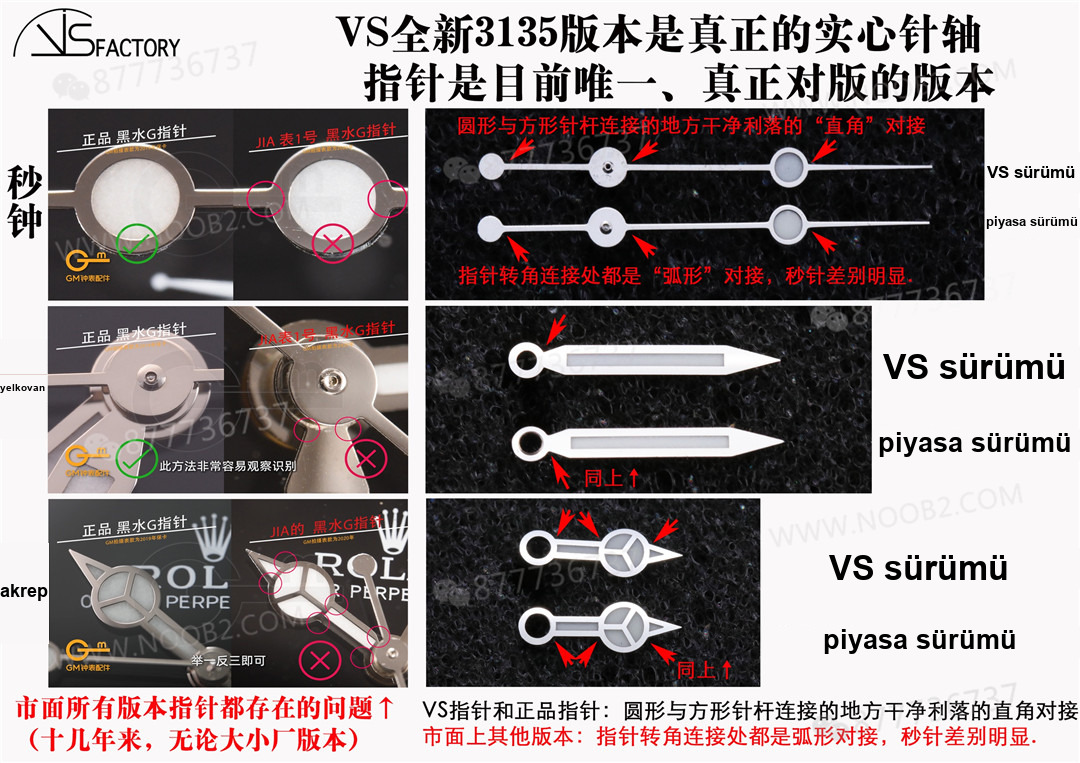Gerçek-replika karşılaştırması: VS Factory yeni 3135 yeşil/siyah Submariner SUB saat incelemesi — 4. fotoğraf
