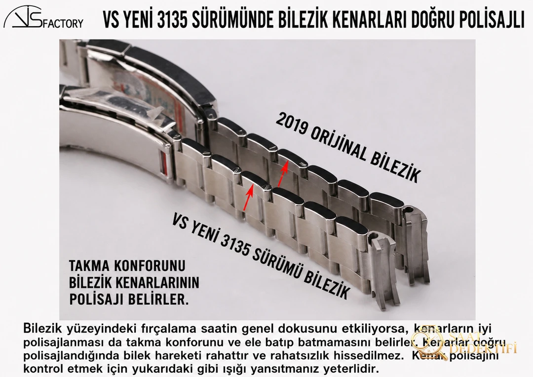 Gerçek-replika karşılaştırması: VS Factory yeni 3135 yeşil/siyah Submariner SUB saat incelemesi - Mekanizma Zemberek ve Balans Detayı