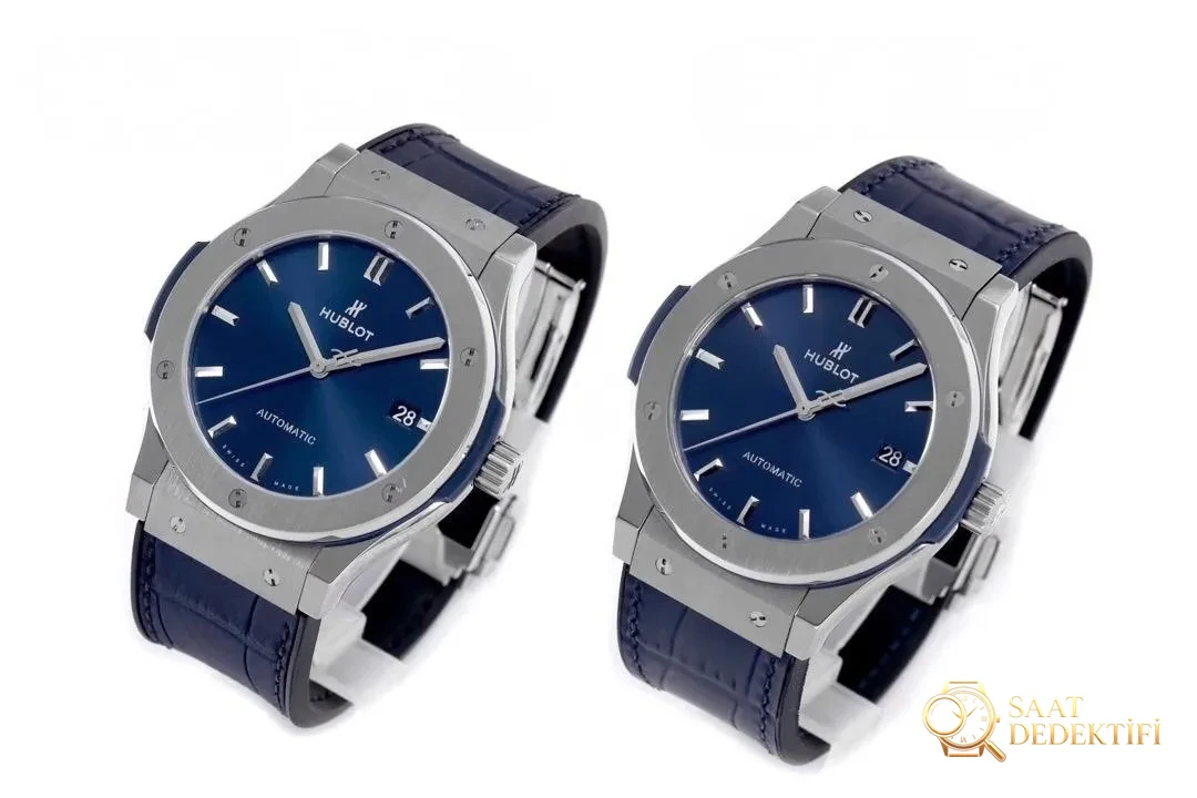 Gerçek-replika karşılaştırması: WWF Factory Hublot Classic Fusion serisi 511.NX.7170.LR 45 MM replika saat ile orijinalin karşılaştırmalı incelemesi - Makro Kadran ve İndeks İşçiliği