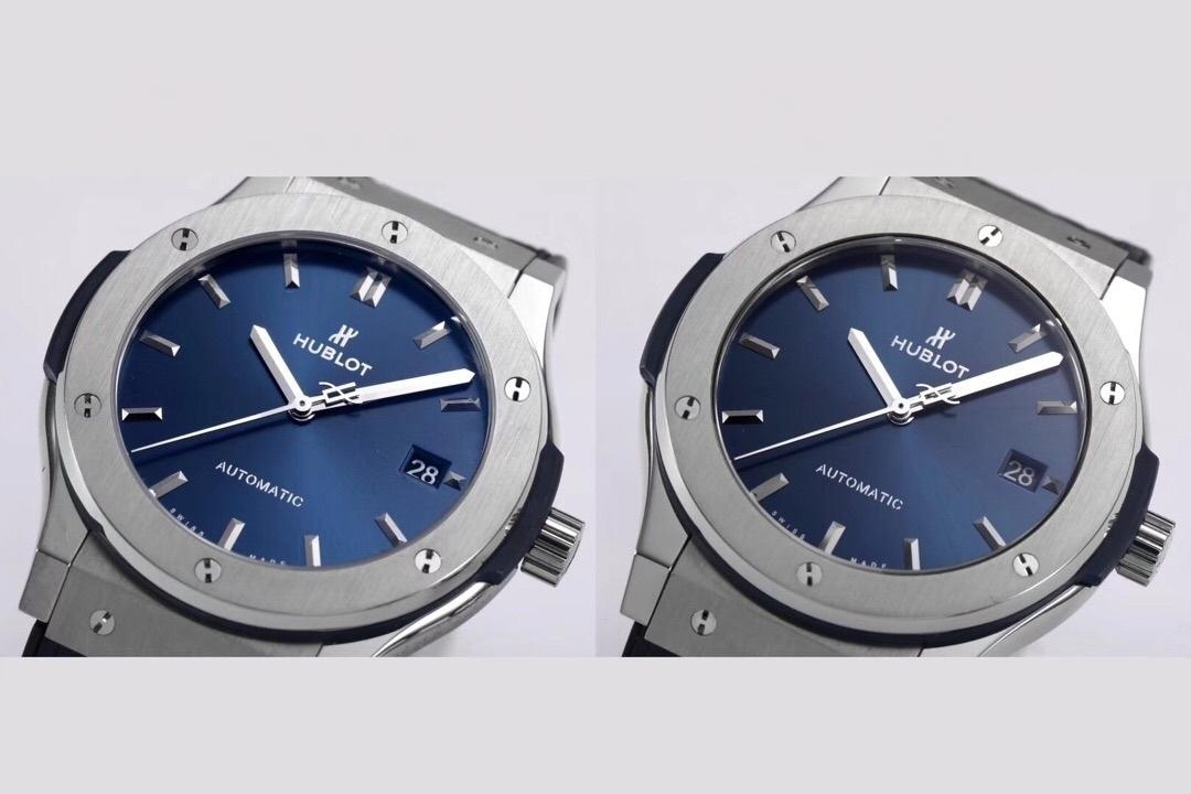 Gerçek-replika karşılaştırması: WWF Factory Hublot Classic Fusion serisi 511.NX.7170.LR 45 MM replika saat ile orijinalin karşılaştırmalı incelemesi — 7. fotoğraf