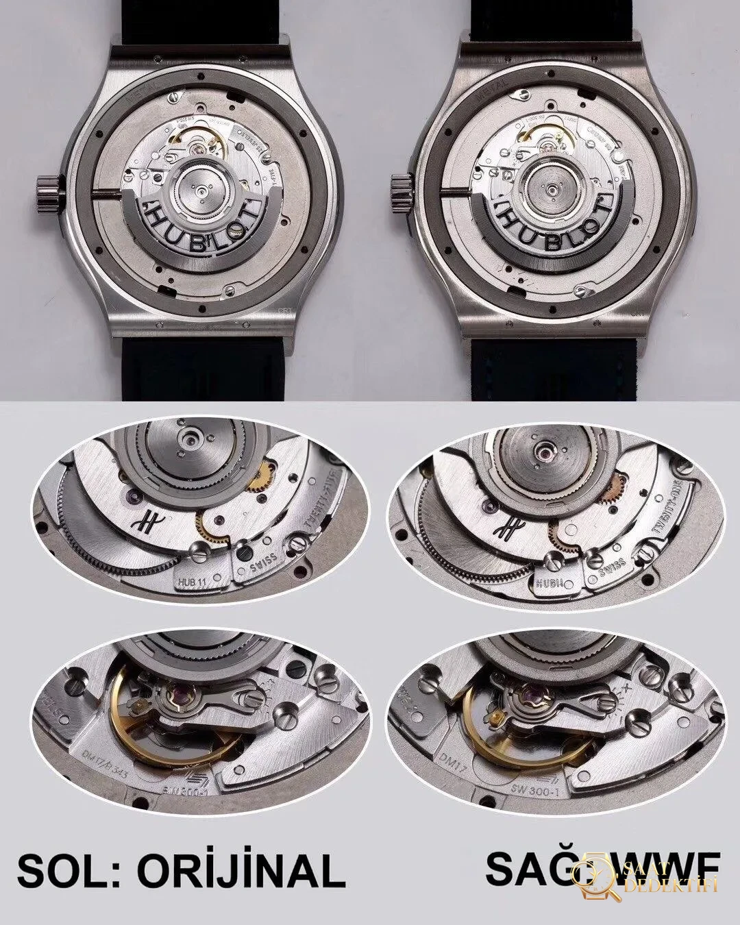 Gerçek-replika karşılaştırması: WWF Factory Hublot Classic Fusion serisi 511.NX.7170.LR 45 MM replika saat ile orijinalin karşılaştırmalı incelemesi - Genel Açı ve Estetik Duruş