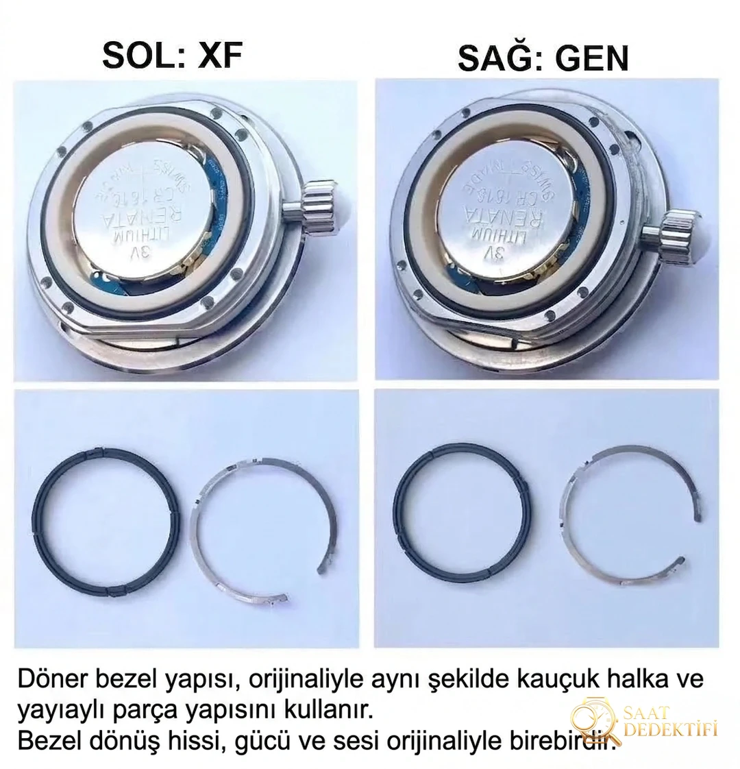 Gerçek-replika karşılaştırması: XF Chanel J12 siyah ve beyaz, orijinal İsviçre kuvars mekanizması ETA956 ile üretilen replika iyi mi? - Klips Kilidi ve Lazer Damgalar