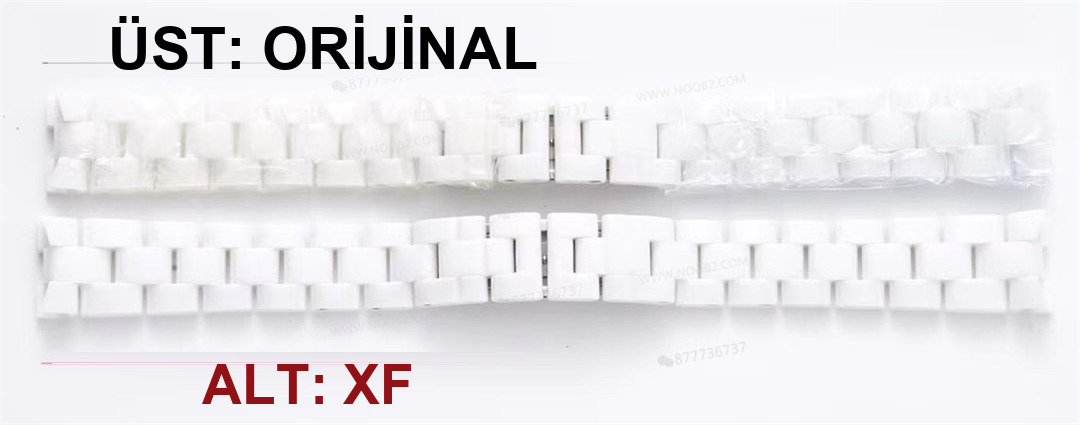 Gerçek-replika karşılaştırması: XF Factory Chanel J12 pembe sedef kadranlı H5513 saat incelemesi — 3. fotoğraf