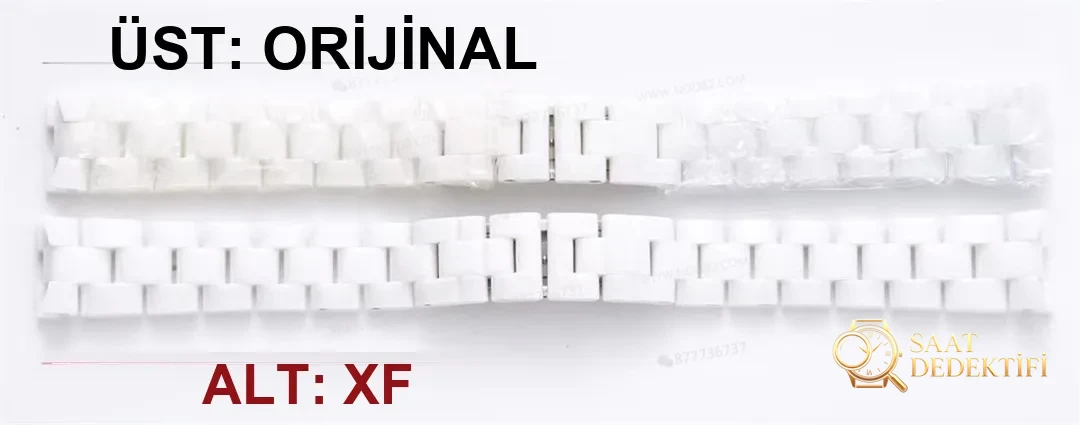 Gerçek-replika karşılaştırması: XF Factory Chanel J12 pembe sedef kadranlı H5513 saat incelemesi - Kasa Profili ve Kurma Kolu İncelemesi