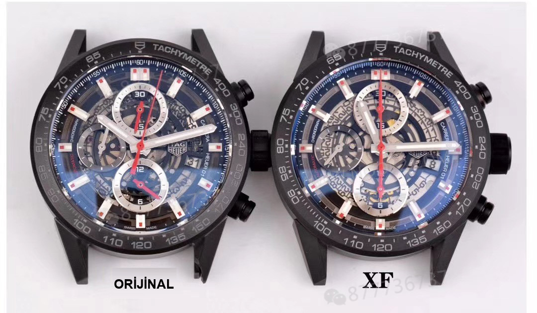 Gerçek-replika karşılaştırması: XF Factory TAG Heuer Carrera seramik kayışlı 43 mm saatin işçiliği nasıl? — 6. fotoğraf