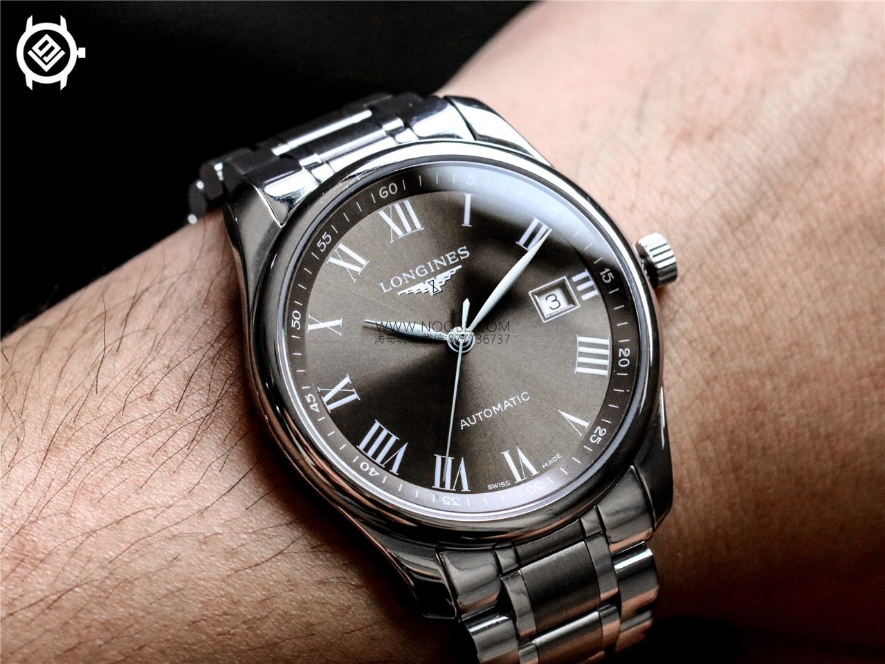 Gerçek-Replika Karşılaştırması: Yeni V9 Factory Longines Master Collection Gri Kadranlı 40 mm 3 Konum Tek Takvimli L2.793.4.71.6 Replika İncelemesi — 25. fotoğraf
