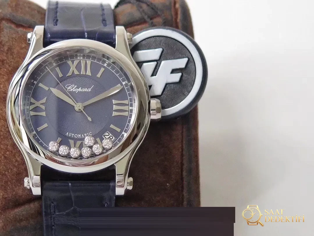 Gerçek-Replika Karşılaştırması: ZF Factory Chopard Happy Diamonds 7 Elmaslı 278559, Sea-Gull 2892 Mekanizmalı 36 mm Otomatik Kadın Kol Saati — Orijinal İncelemesi - Makro Kadran ve İndeks İşçiliği