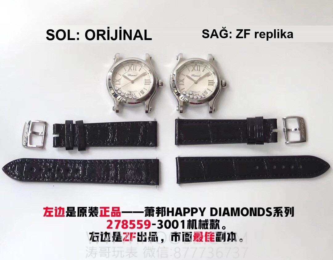 Gerçek-Replika Karşılaştırması: ZF Factory Chopard Happy Diamonds 7 Elmaslı 278559, Sea-Gull 2892 Mekanizmalı 36 mm Otomatik Kadın Kol Saati — Orijinal İncelemesi — 17. fotoğraf