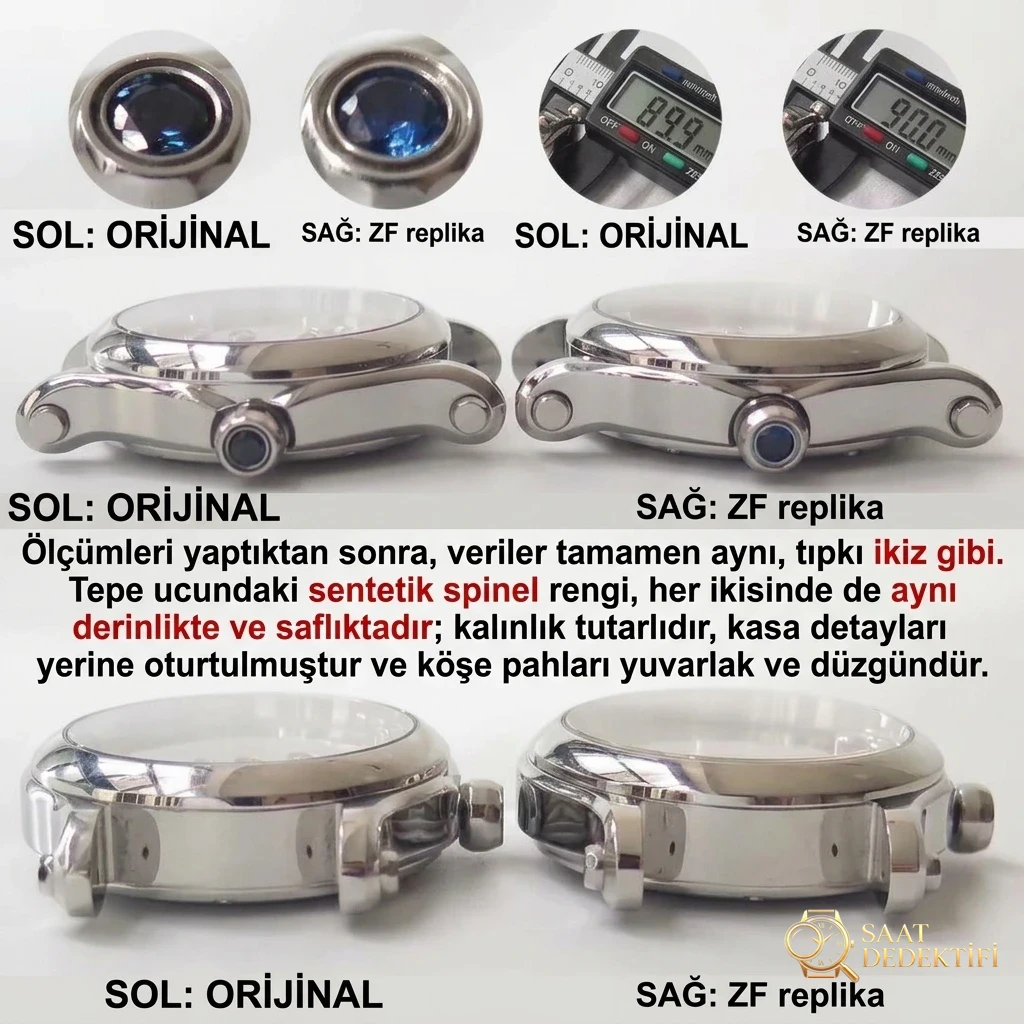 Gerçek-Replika Karşılaştırması: ZF Factory Chopard Happy Diamonds 7 Elmaslı 278559, Sea-Gull 2892 Mekanizmalı 36 mm Otomatik Kadın Kol Saati — Orijinal İncelemesi - Mekanizma Çark Dizilimi ve Taş Yatakları