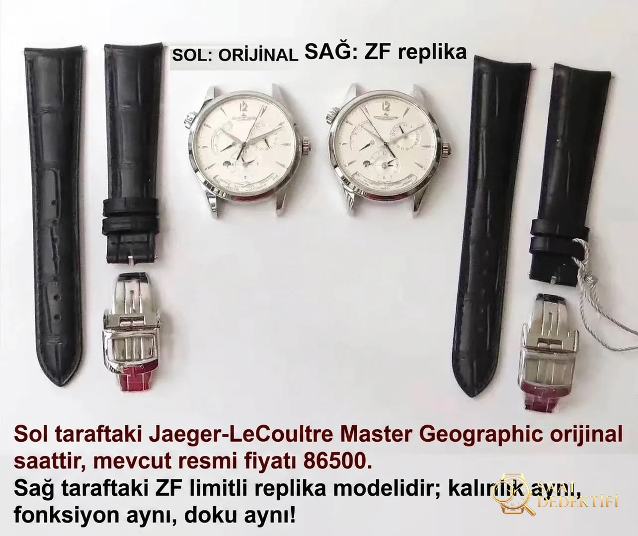 Gerçek-replika karşılaştırması: ZF Factory Jaeger-LeCoultre Master Geographic Q1428421 replika saatin orijinalle karşılaştırmalı incelemesi - Kadran Detayı ve Bezel İşçiliği