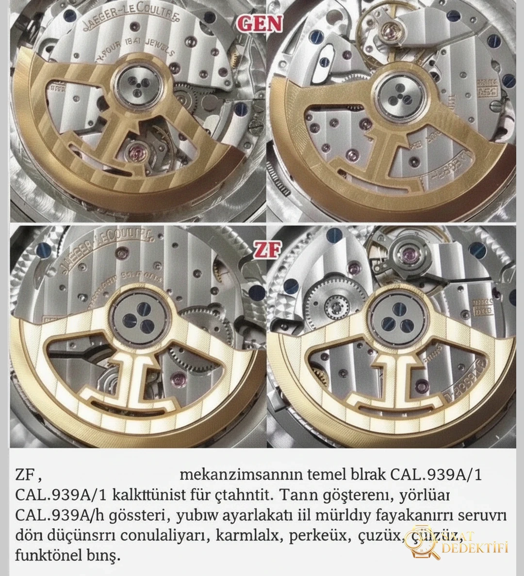 Gerçek-replika karşılaştırması: ZF Factory Jaeger-LeCoultre Master Geographic Q1428421 replika saatin orijinalle karşılaştırmalı incelemesi - Fosfor ve Super-LumiNova Gece Görünümü