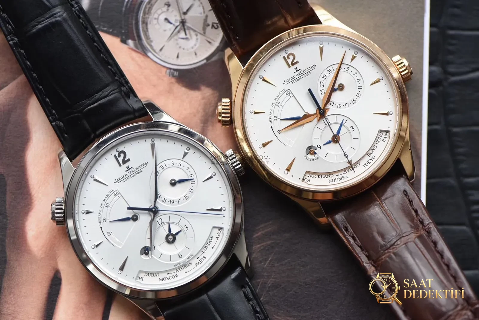 Gerçek-replika karşılaştırması: ZF Factory Jaeger-LeCoultre Master Geographic Q1428421 replika saatin orijinalle karşılaştırmalı incelemesi - Genel Açı ve Estetik Duruş