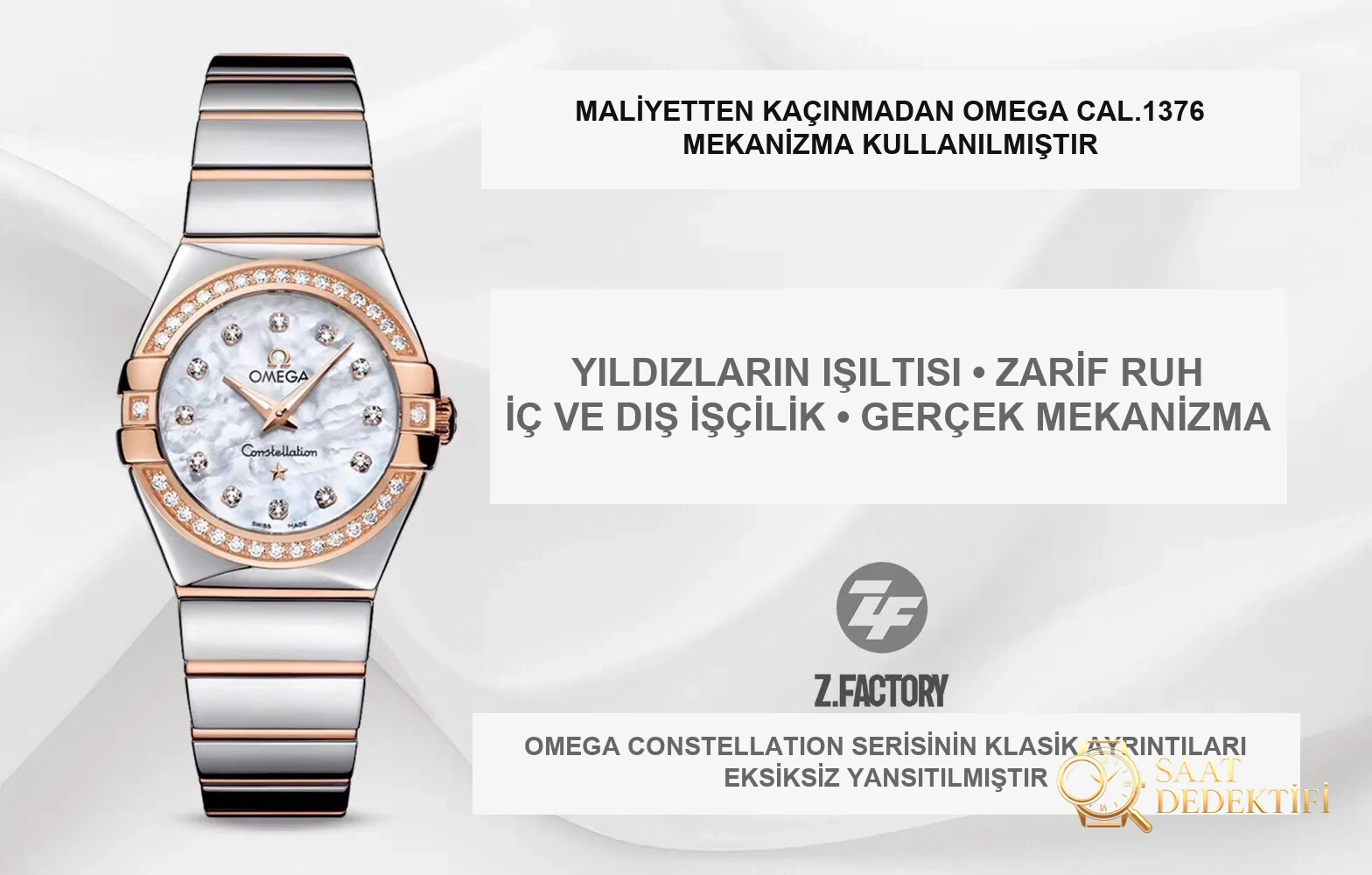 Comparaison avec une réplique réelle : examen de la montre à quartz pour femme Omega Constellation de ZF Factory avec l'original - Détails du cadran et finition de la lunette